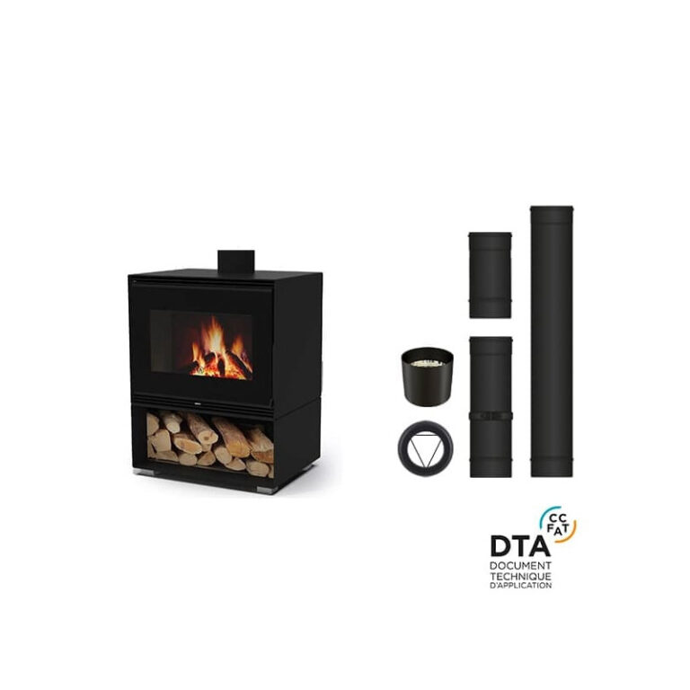 Pack poêle à bois Orta Sortie dessus 11 kw